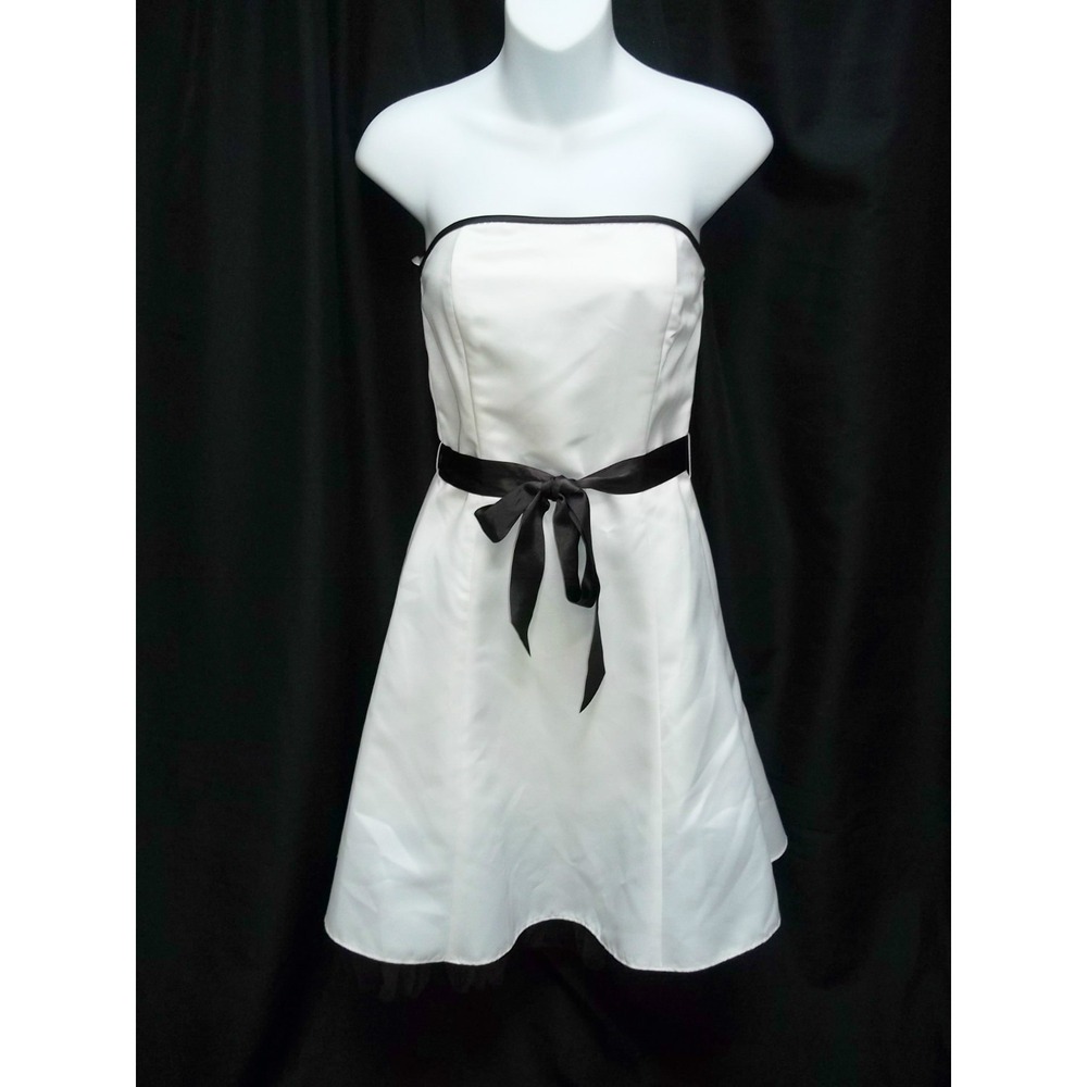 Jessica McClintock Gunne Sax Y2K Ivory Strapless Cocktail Prom Dress 5/6 Juniors